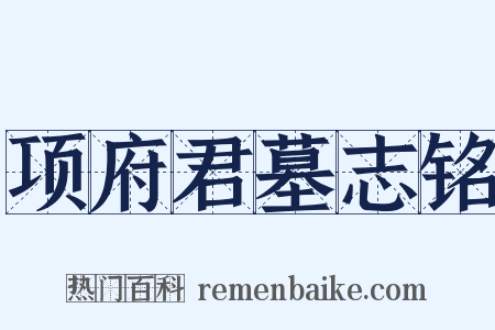项府君墓志铭是什么意思的图片